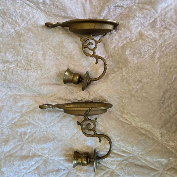 Vintage Pier 1 Brasa Sconcess Candle Holder Set Of Two - Picture 5 of 11